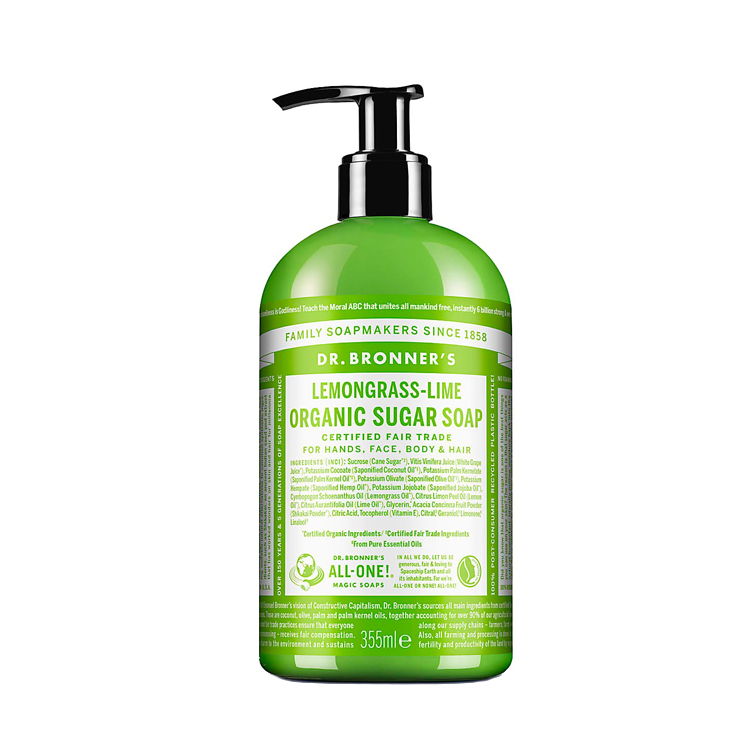 Dr Bronners Lemongrass Lime Sugar Pump Soap 355ml